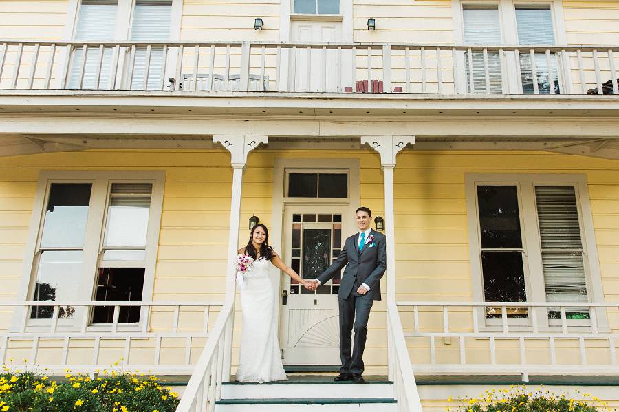 Newly Wed posing at Picchetti Winery